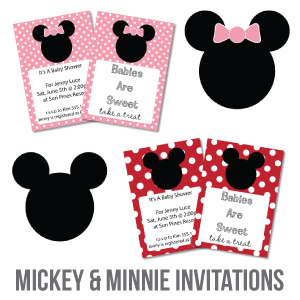 Free Mickey Mouse Baby Shower Invitations Clipart Minnie Mouse Too