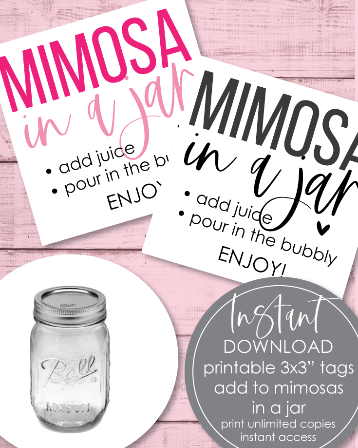 mimosa in a jar party favor idea