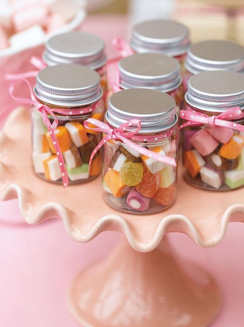 mini glass jars for baby shower favors