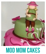 banner of mod mom cakes for a baby shower