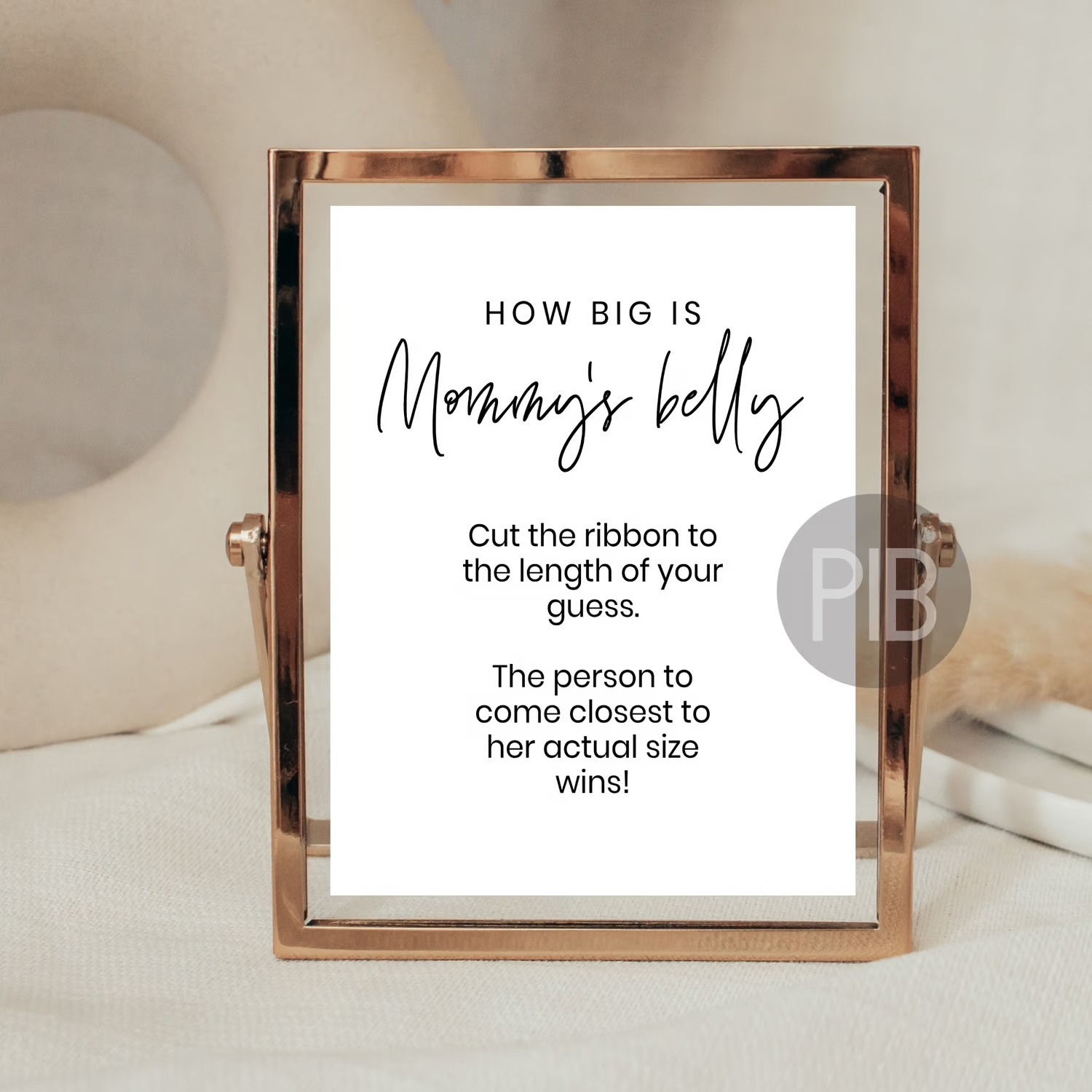 free printable How Big Is Mommy's Belly, Baby Shower Game Sign