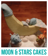 moon and stars baby shower cakes banner