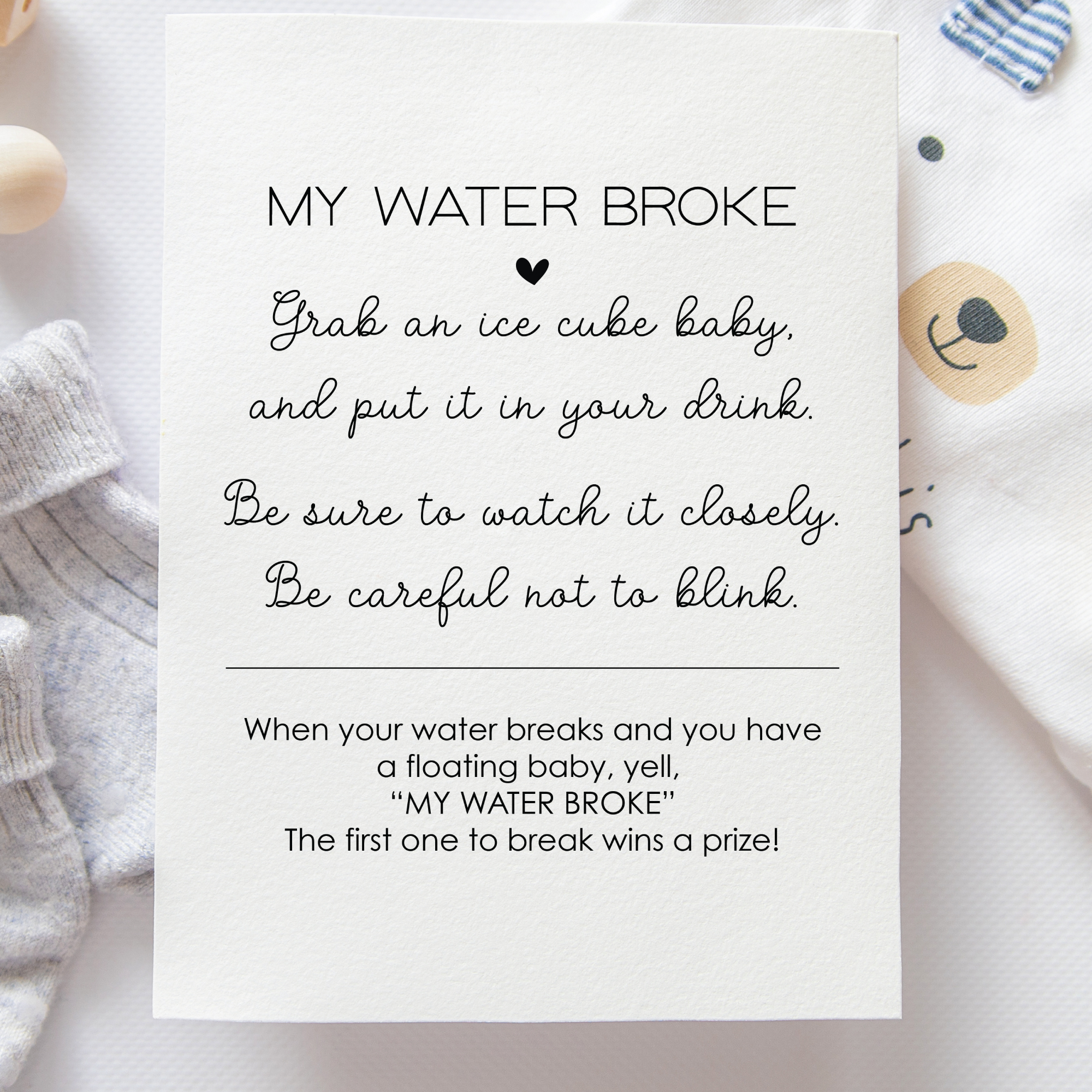 My Waters Broke Baby Shower Game - Rainbow Printable Baby Games