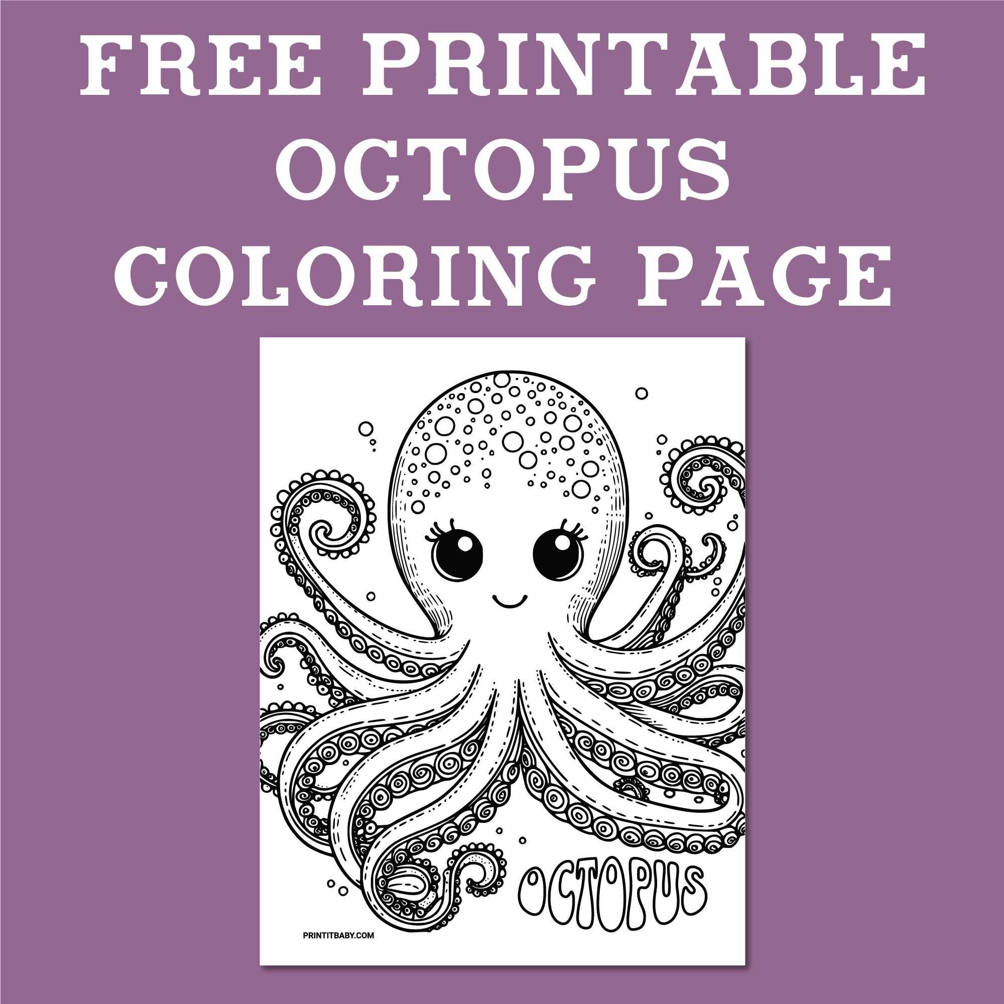 Free Octopus Coloring Sheet For Kids