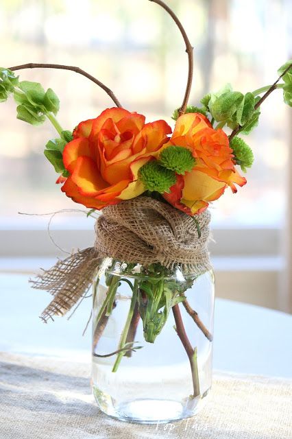 mason jar flower arrangements baby shower