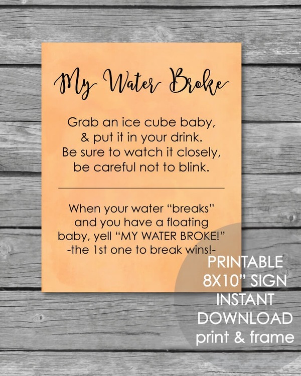 printable watercolor baby shower games