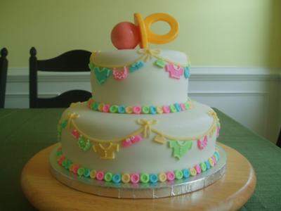 picture of 2-tier pacifier cake