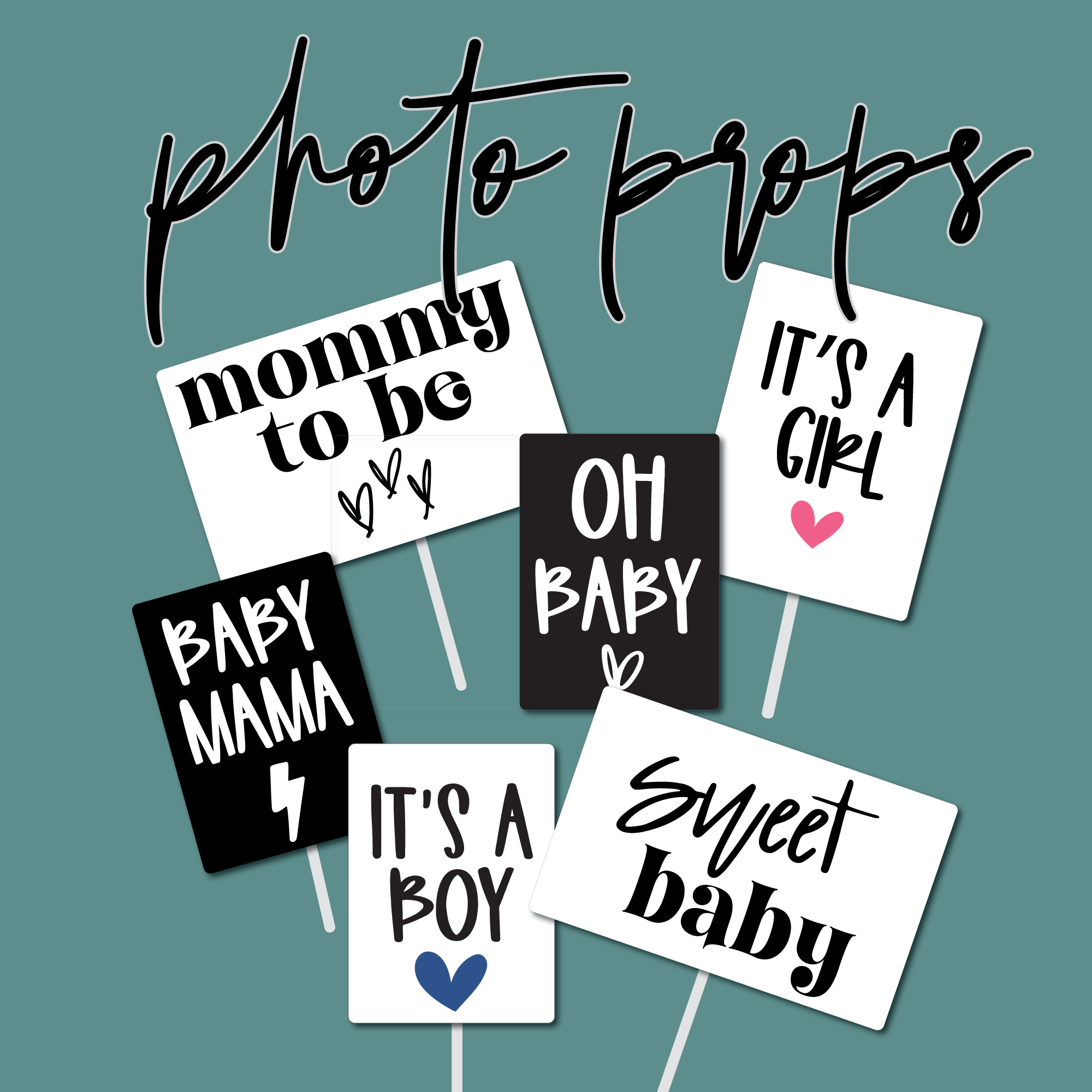 baby shower photo booth props