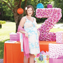 image of pink and orange baby shower