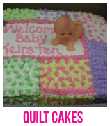 baby shower quilt cakes banner