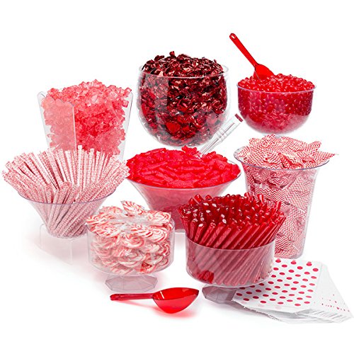red candy buffet for a baby shower