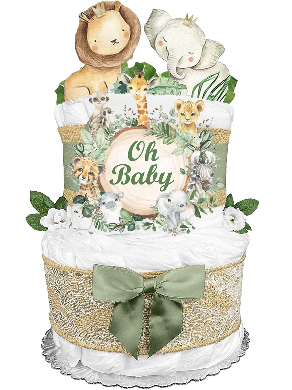 1 Tier Lemon Neutral Nappy Cake Baby Shower Gift FREE POSTAGE!! 