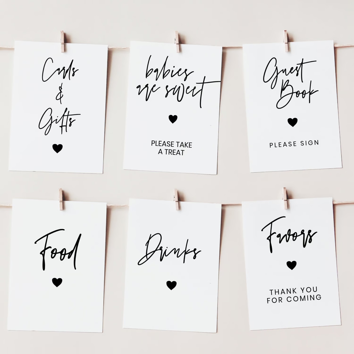 printable baby shower signs