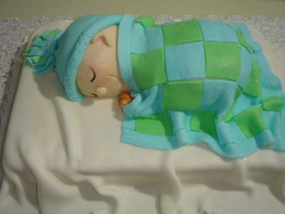 picture of a sleeping baby cake