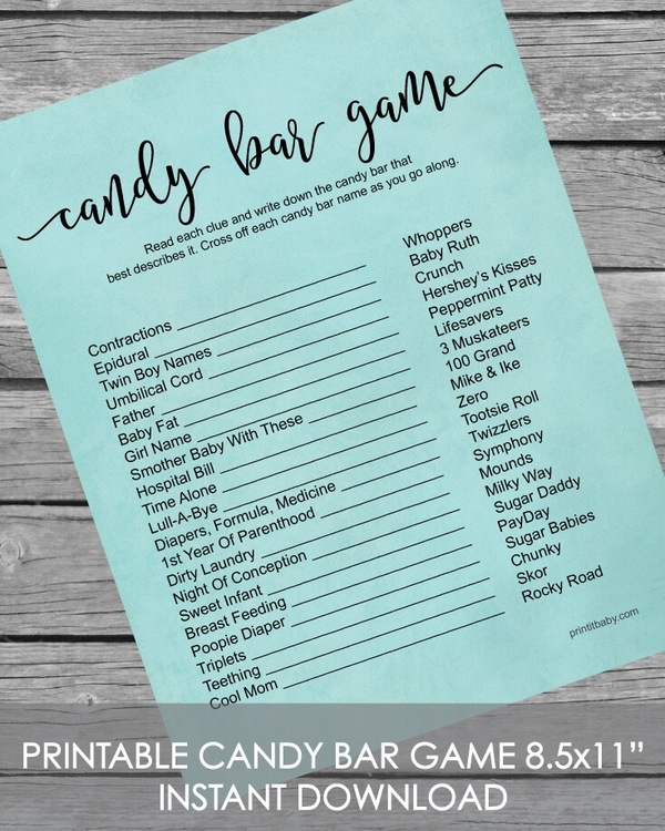 printable watercolor baby shower games