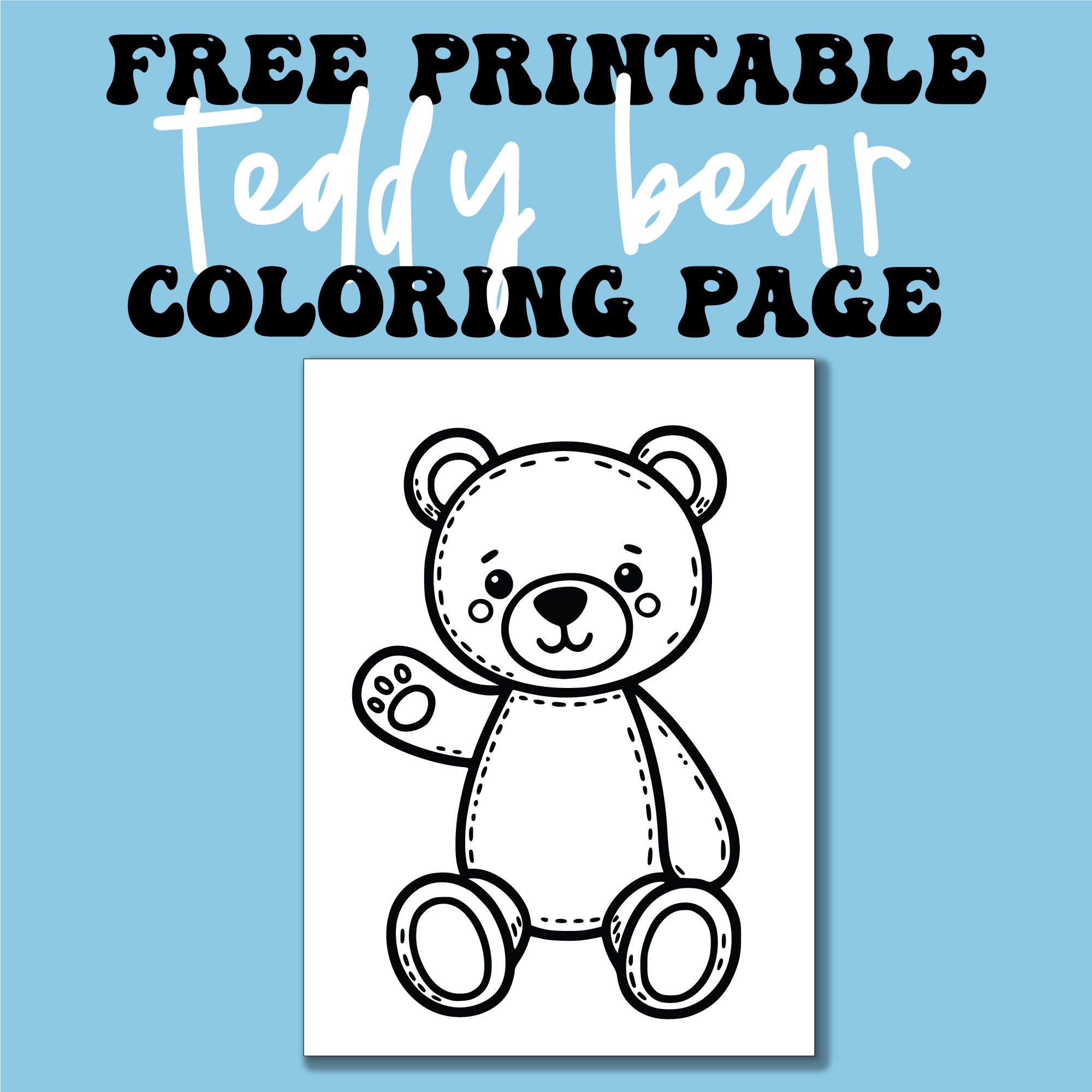 free printable teddy bear coloring sheet