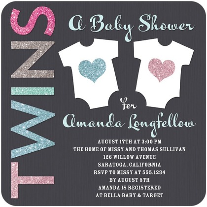 twin baby shower wording