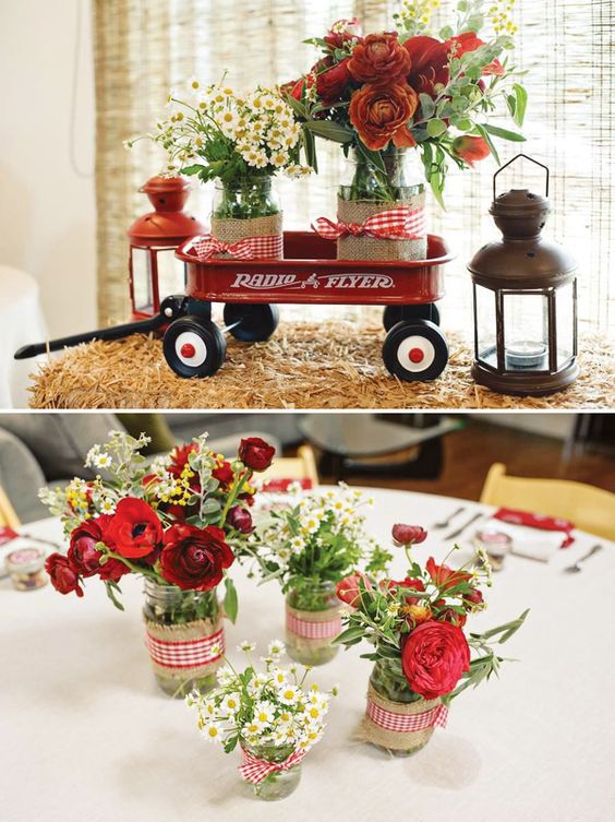 wagon baby shower centerpiece image