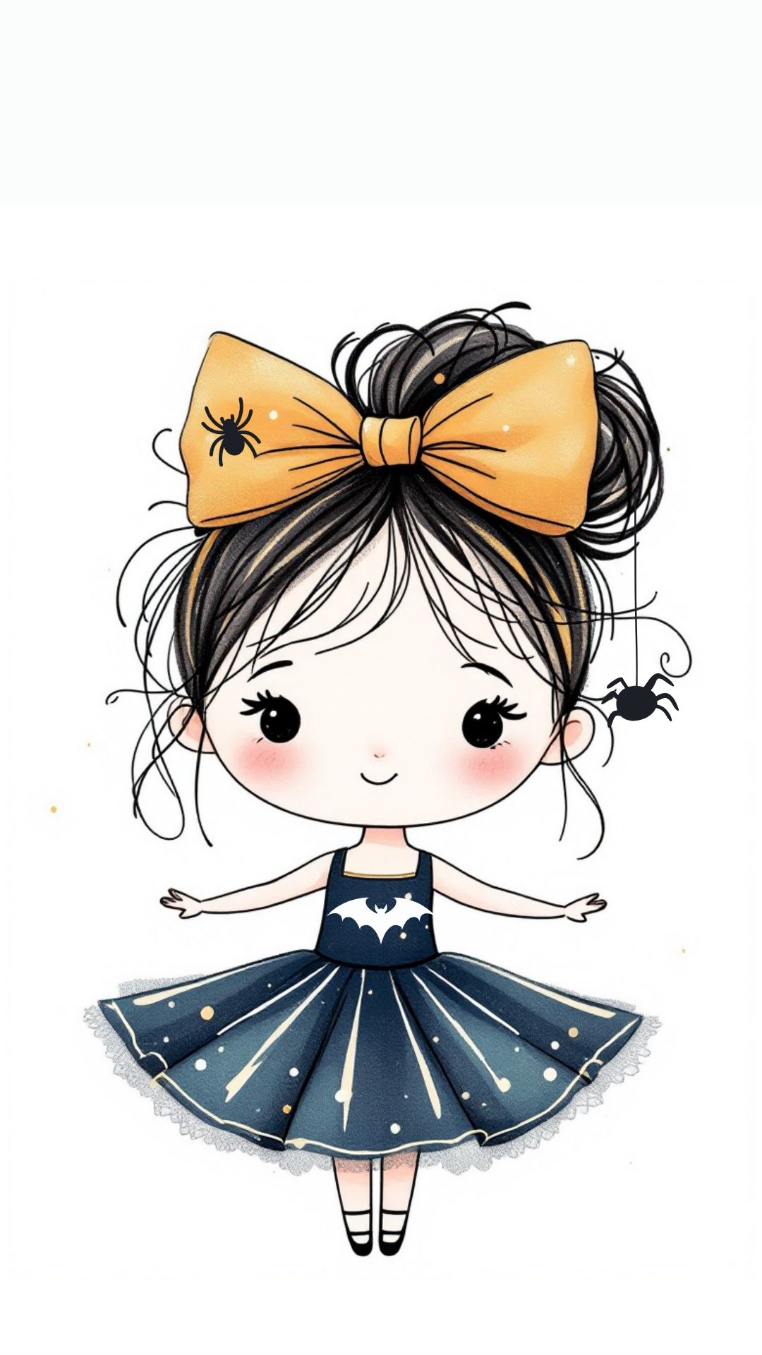 Free iPhone Wallpaper - Cute Halloween Spider Girl Background