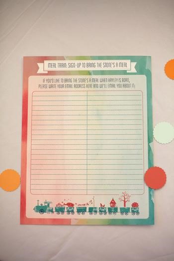 baby shower sign in sheet