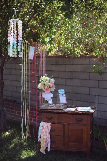Picture of watercolor baby shower tablescape
