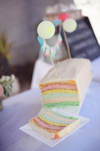 image of watercolor baby shower cake