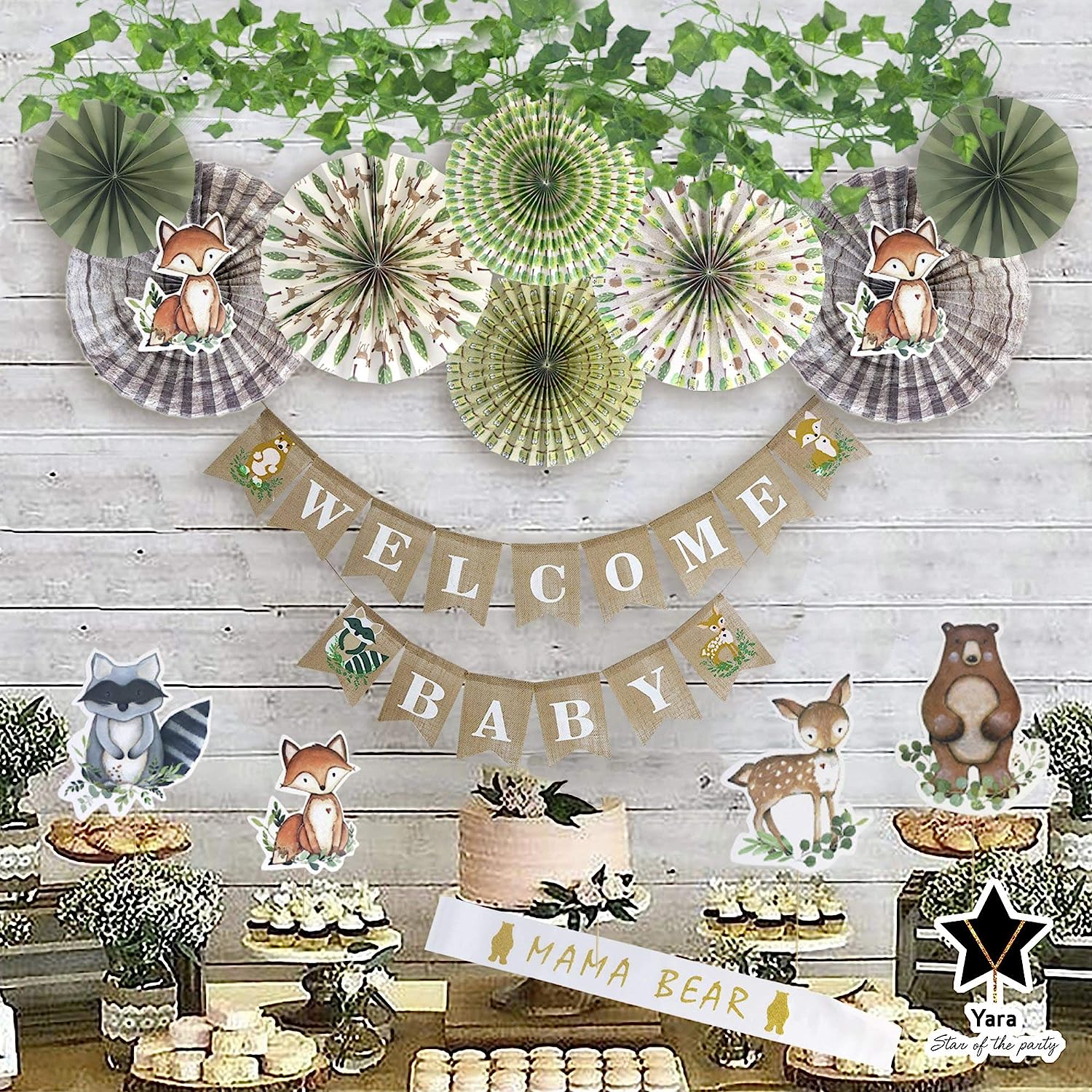 woodland baby shower supplies