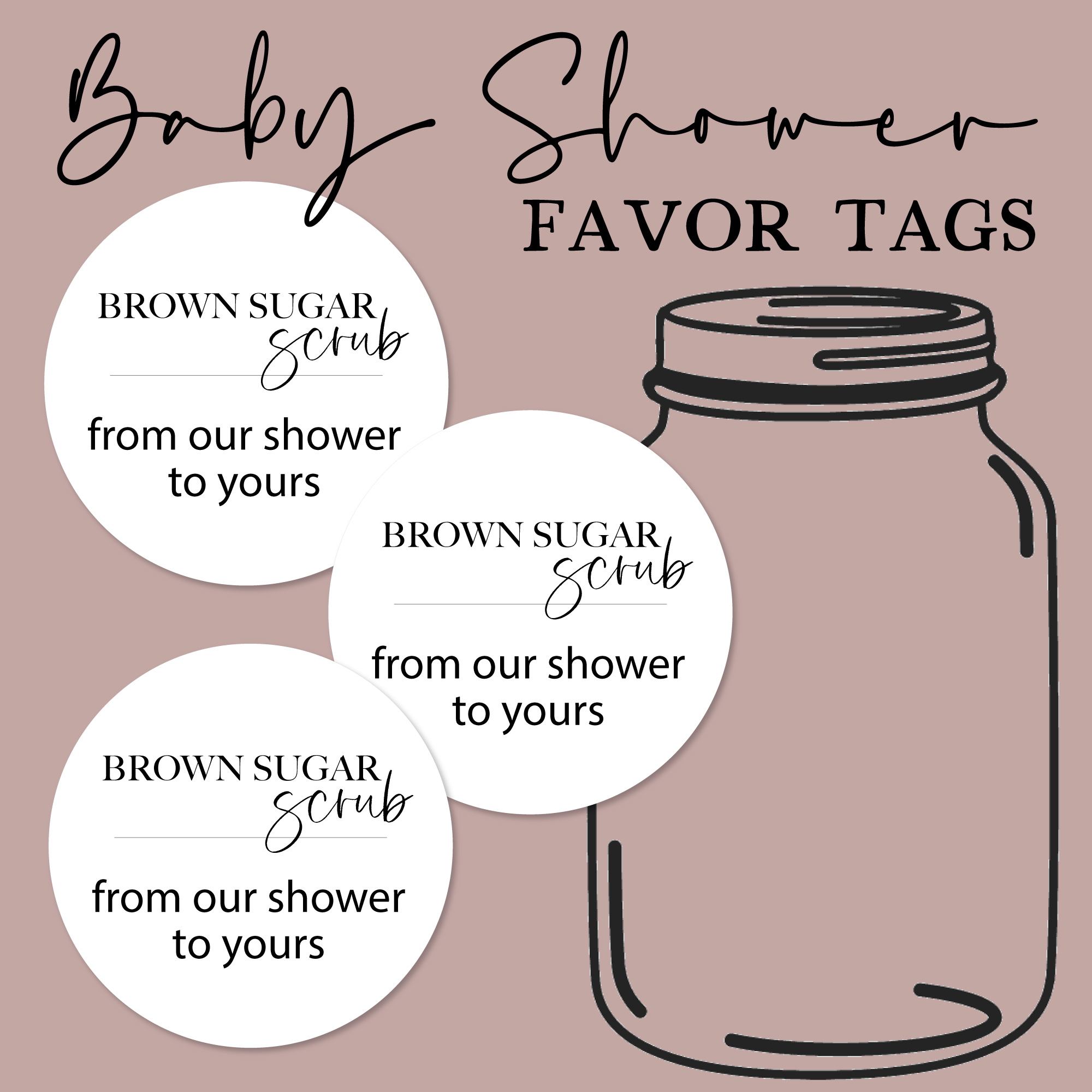 homemade brown sugar scrub baby shower favor with free printable tag and recipe