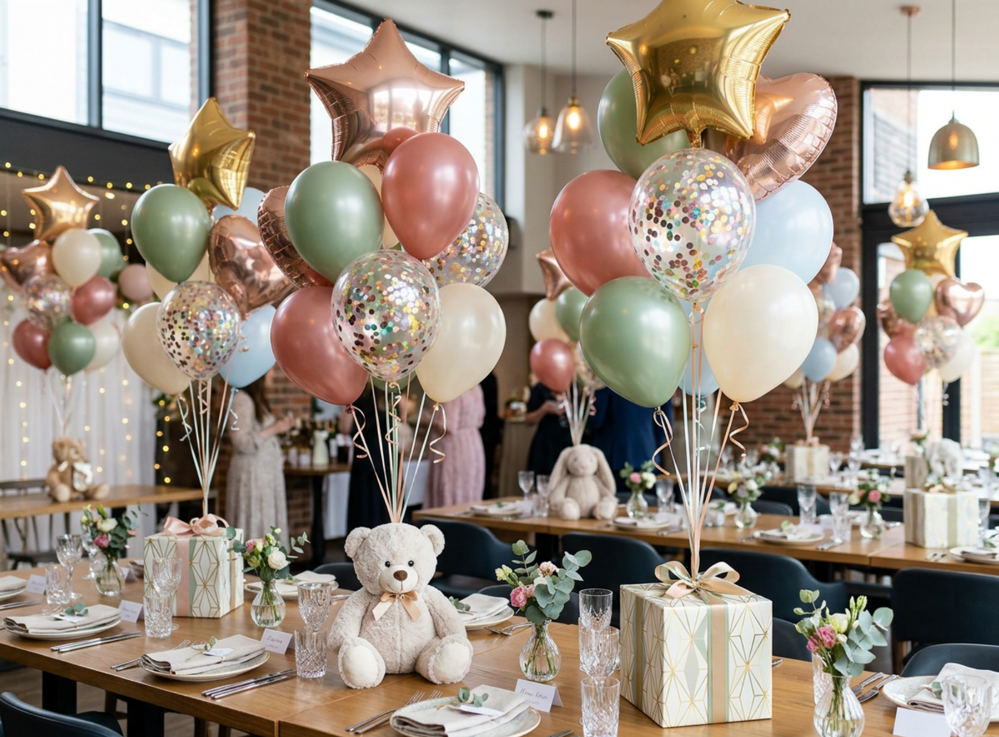 balloon hula hoop baby shower centerpiece ideas