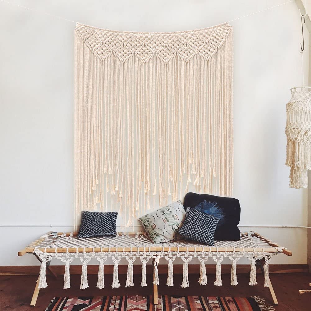 macrame wall hanging for boho baby shower decoration - woven boho backdrop