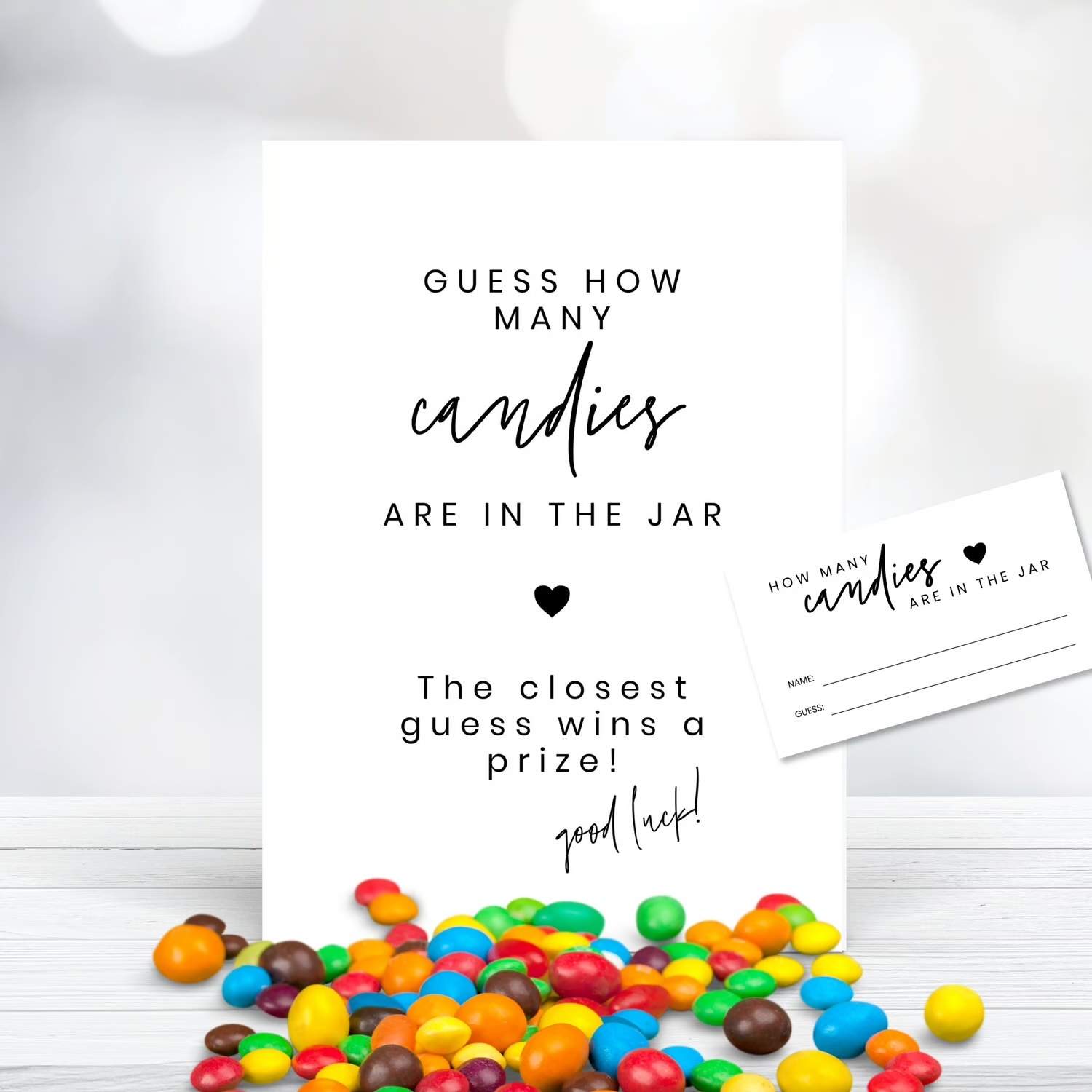 printable guess how many candies in the jar baby shower game sign