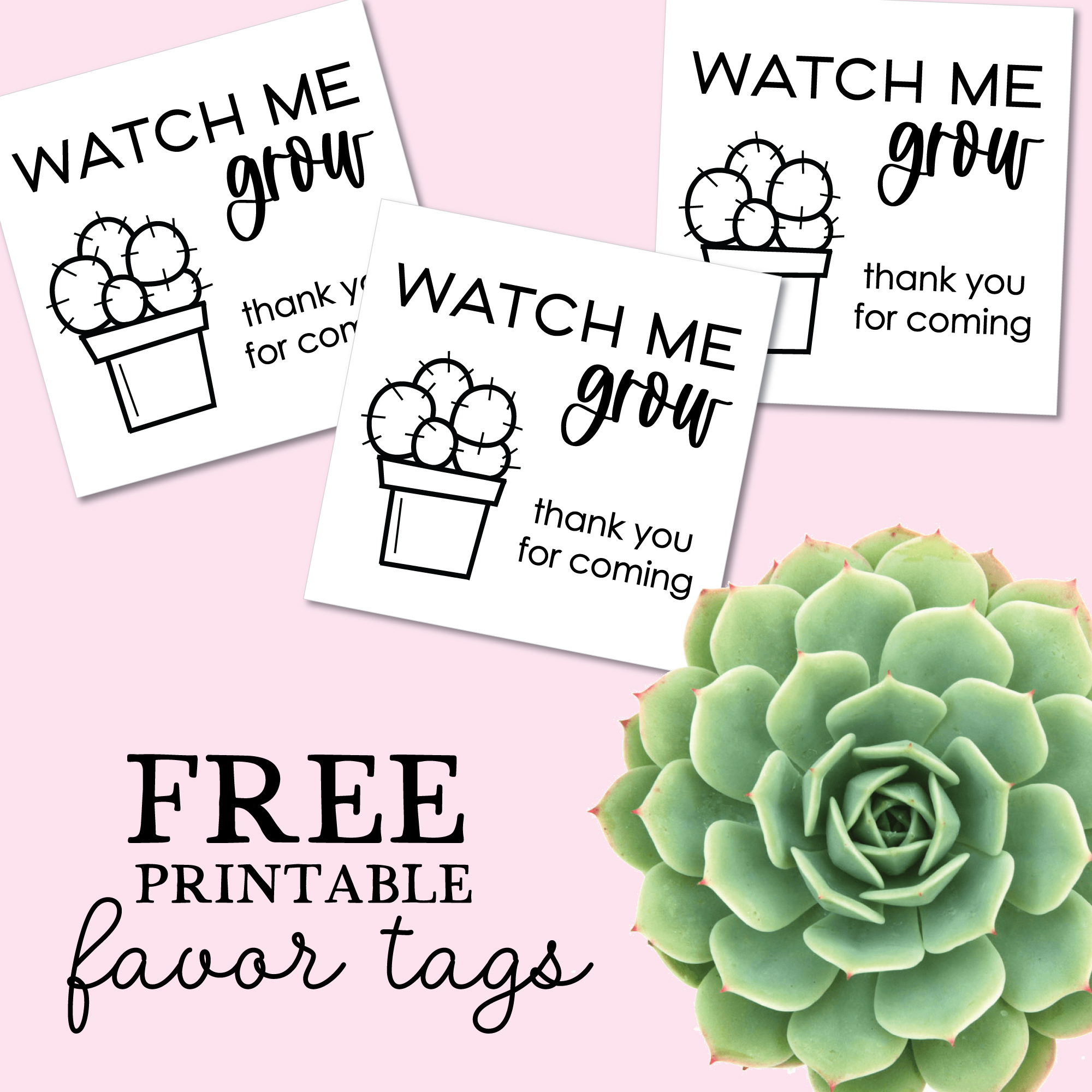 watch me grow printable baby shower favor tags for plant and seed packet favors