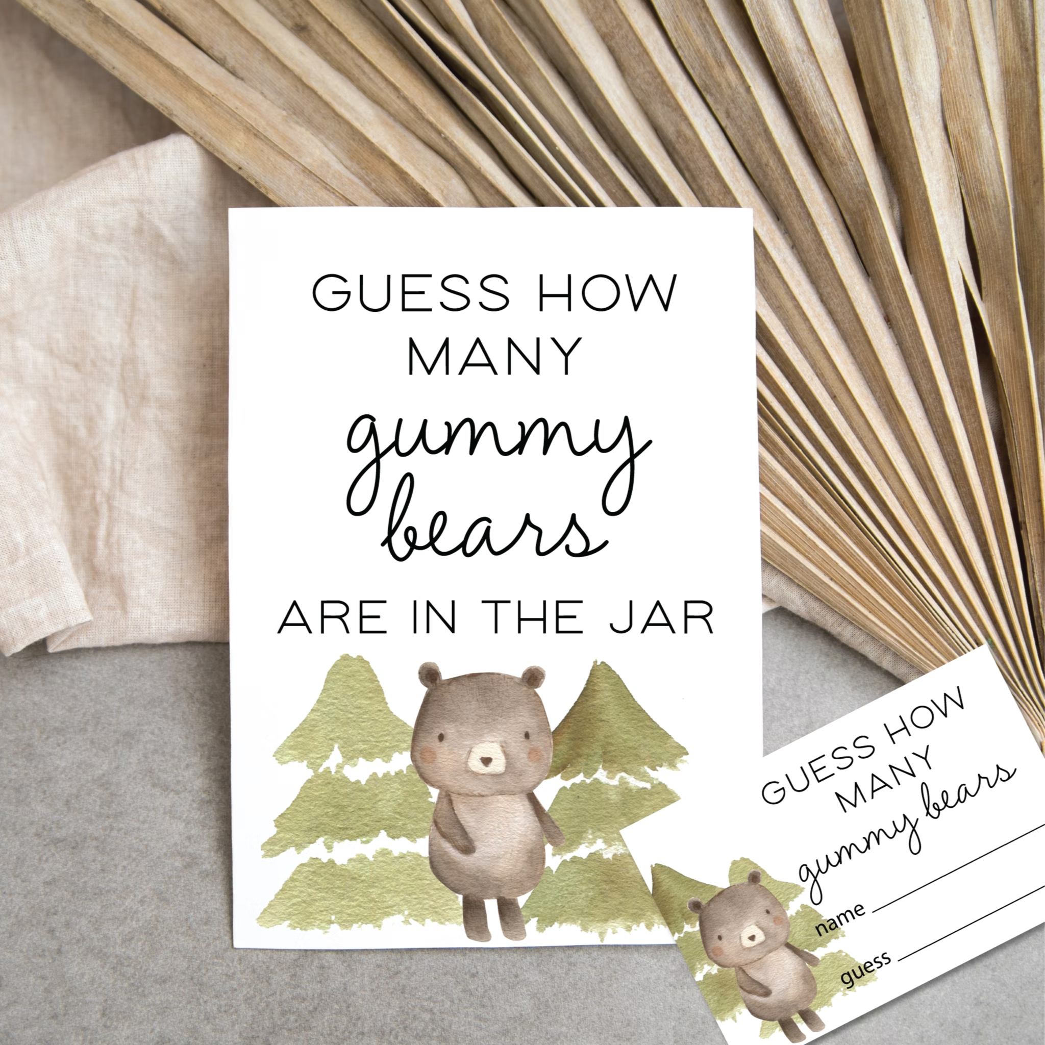 gummy bear baby shower guessing game - guests guess which chocolate bar is melted in each diaper