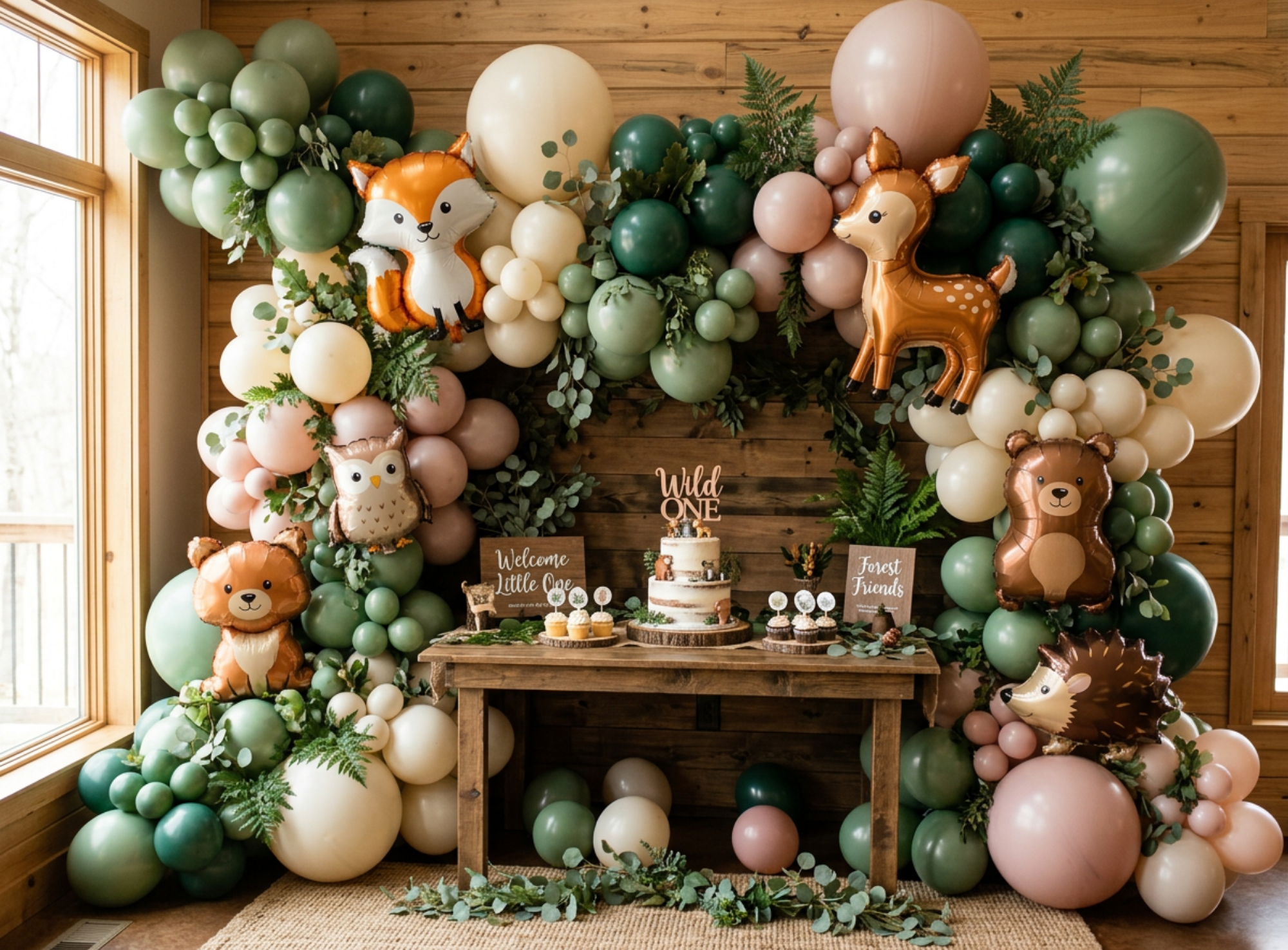 woodland animals baby shower balloons