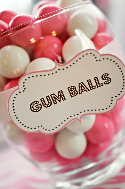 image of zebra baby shower gum balls